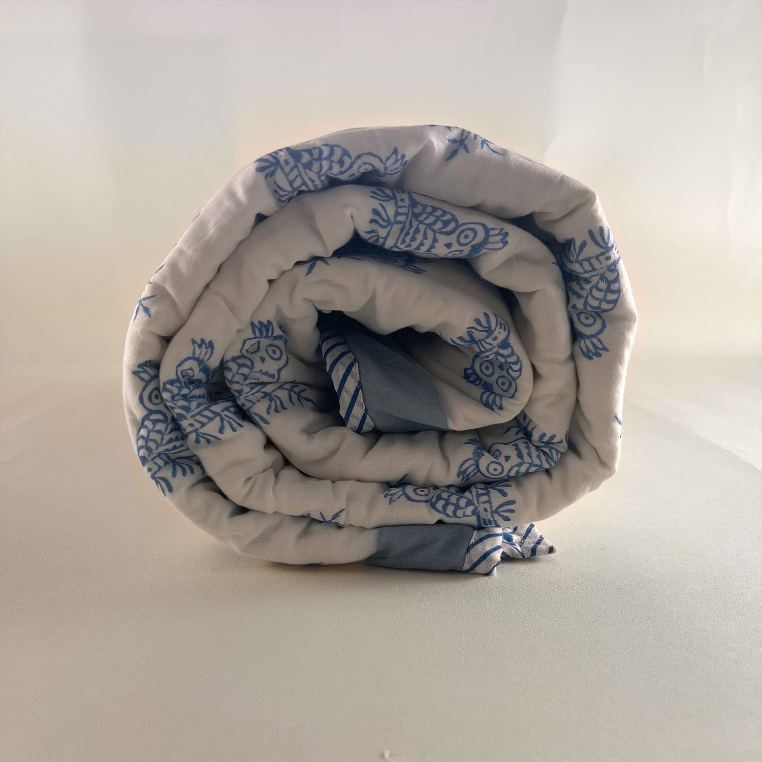 White Owl Prints Baby Quilt | Single Sided | 40x60 Inches