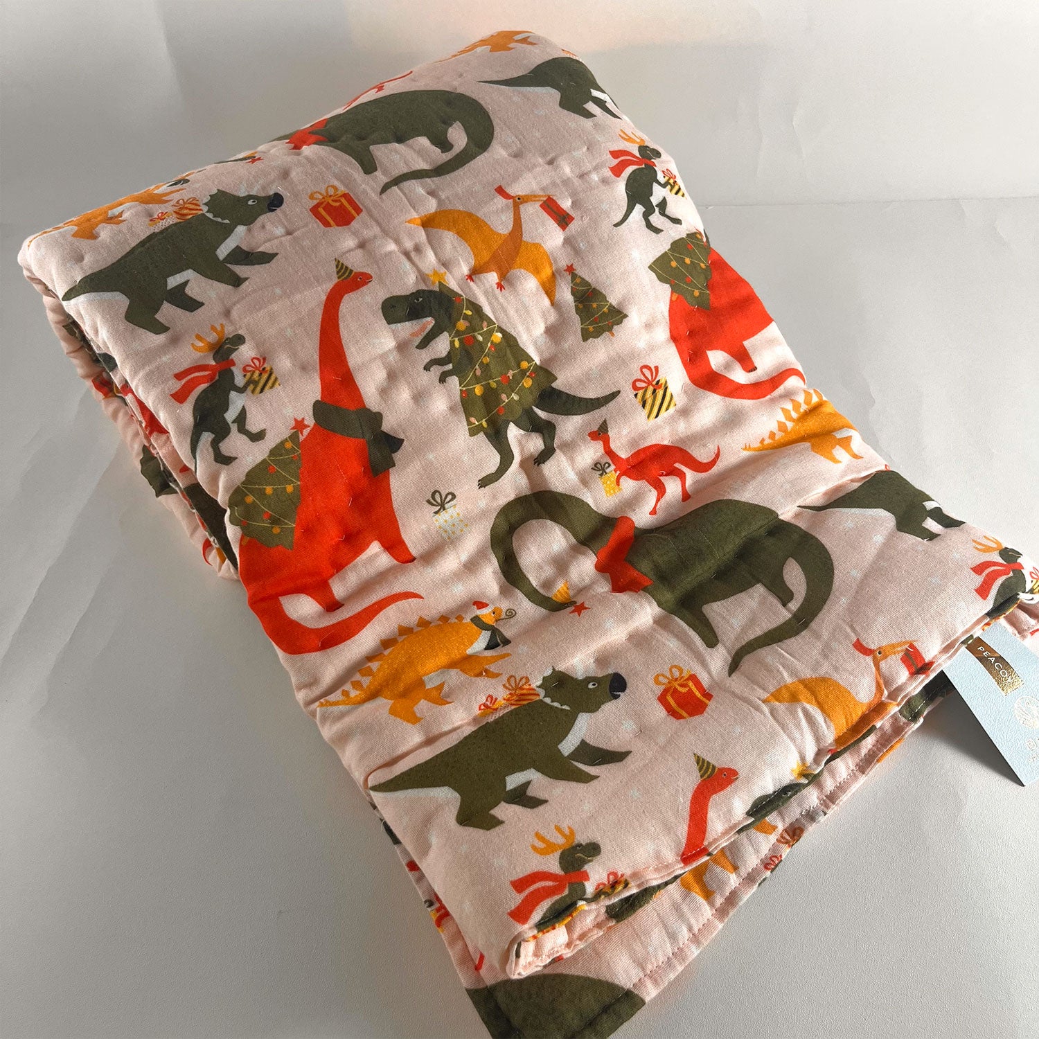 Colourful Dinosaur Baby Quilt | 40x60 Inches