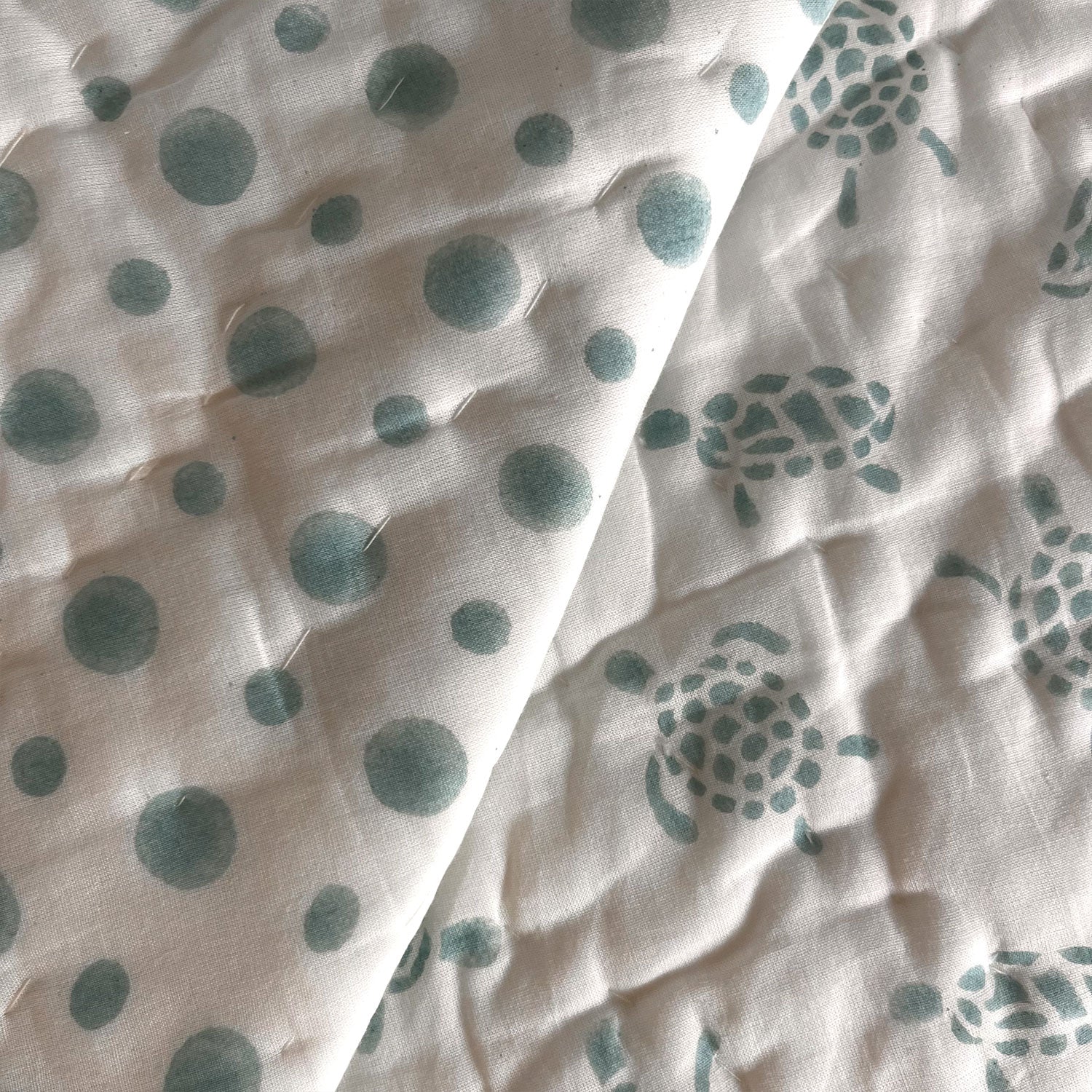 Turkish Blue Turtle Prints Kids Single Quilt | Double Sided | 40x60 Inches