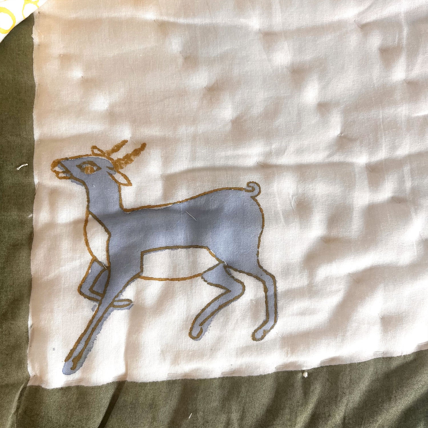 Blue Deer Baby Printed Quilt | Single Sided | 40x60 Inches