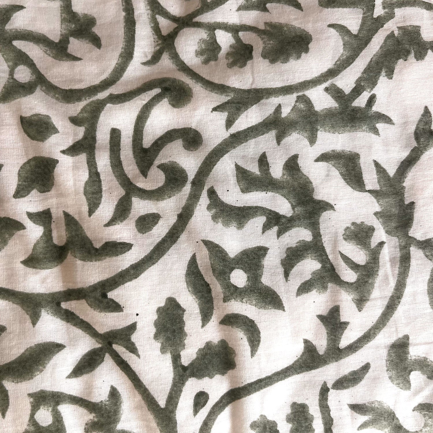 Olive Green Floral Soft Cotton Printed Single Bed Quilt - 60 inches x 90 inches