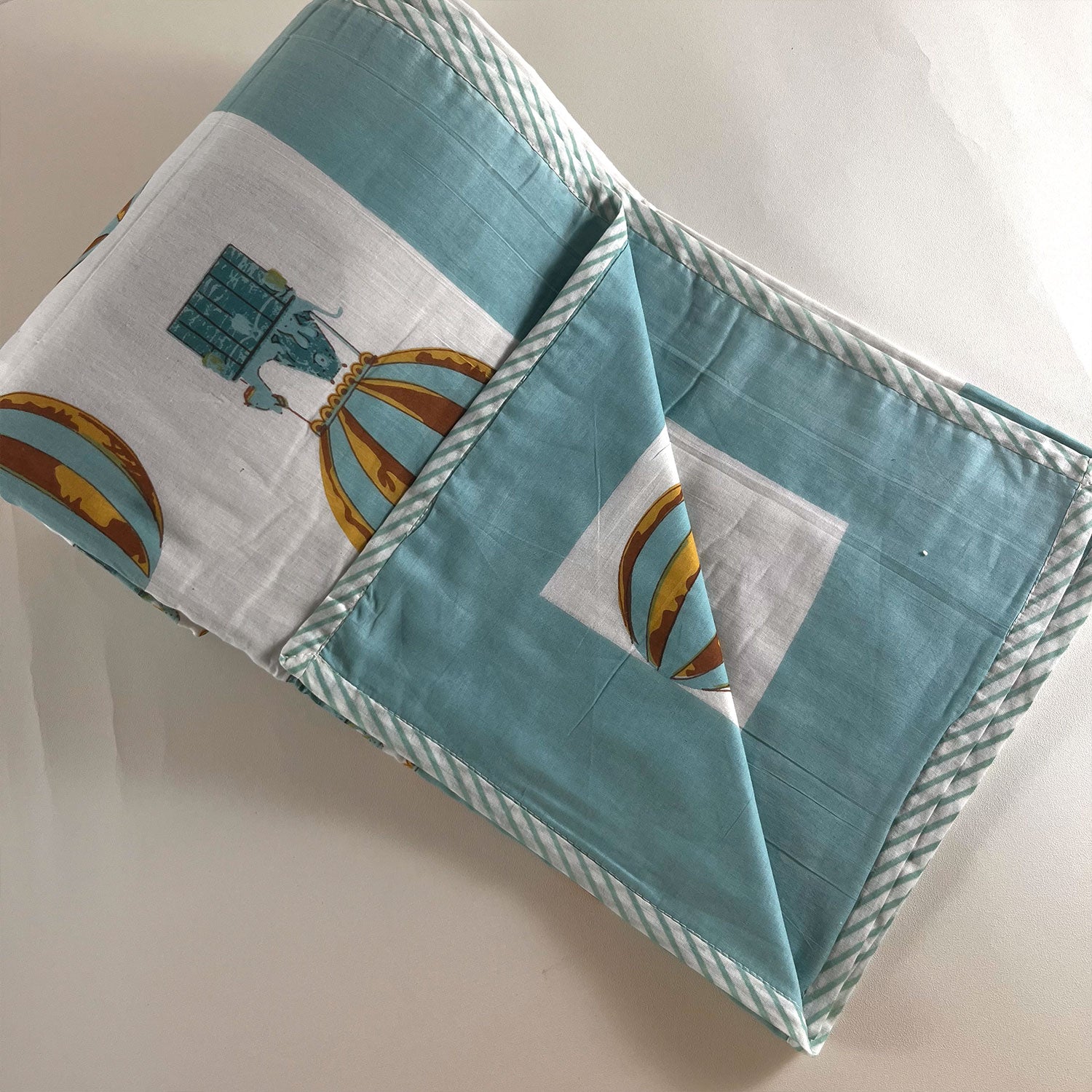 Blue Hot Air Ballon Baby Dohar | 40x60 Inches