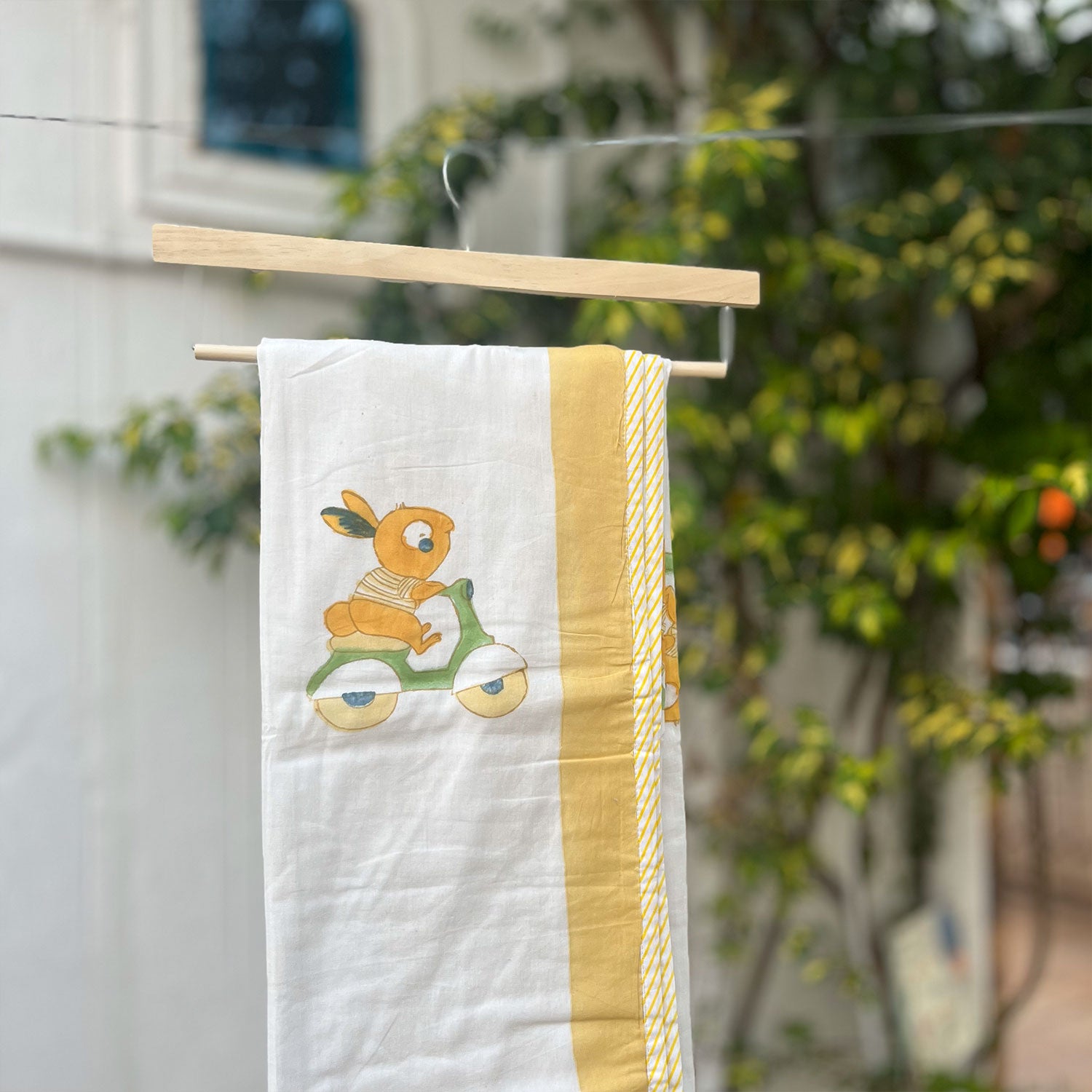 Yellow Rabbit  Prints Baby Doha |  40x60 Inches