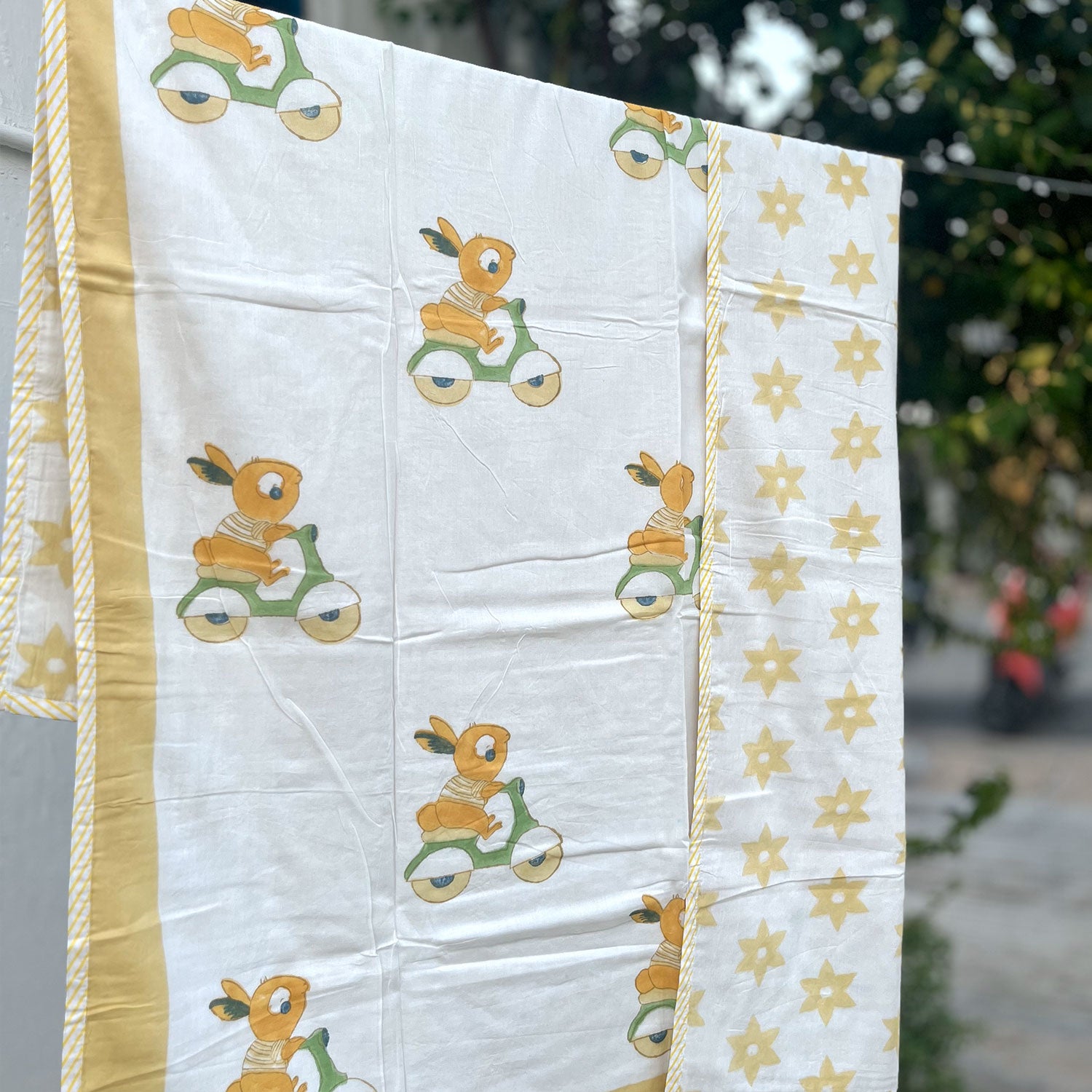 Yellow Rabbit  Prints Baby Doha |  40x60 Inches