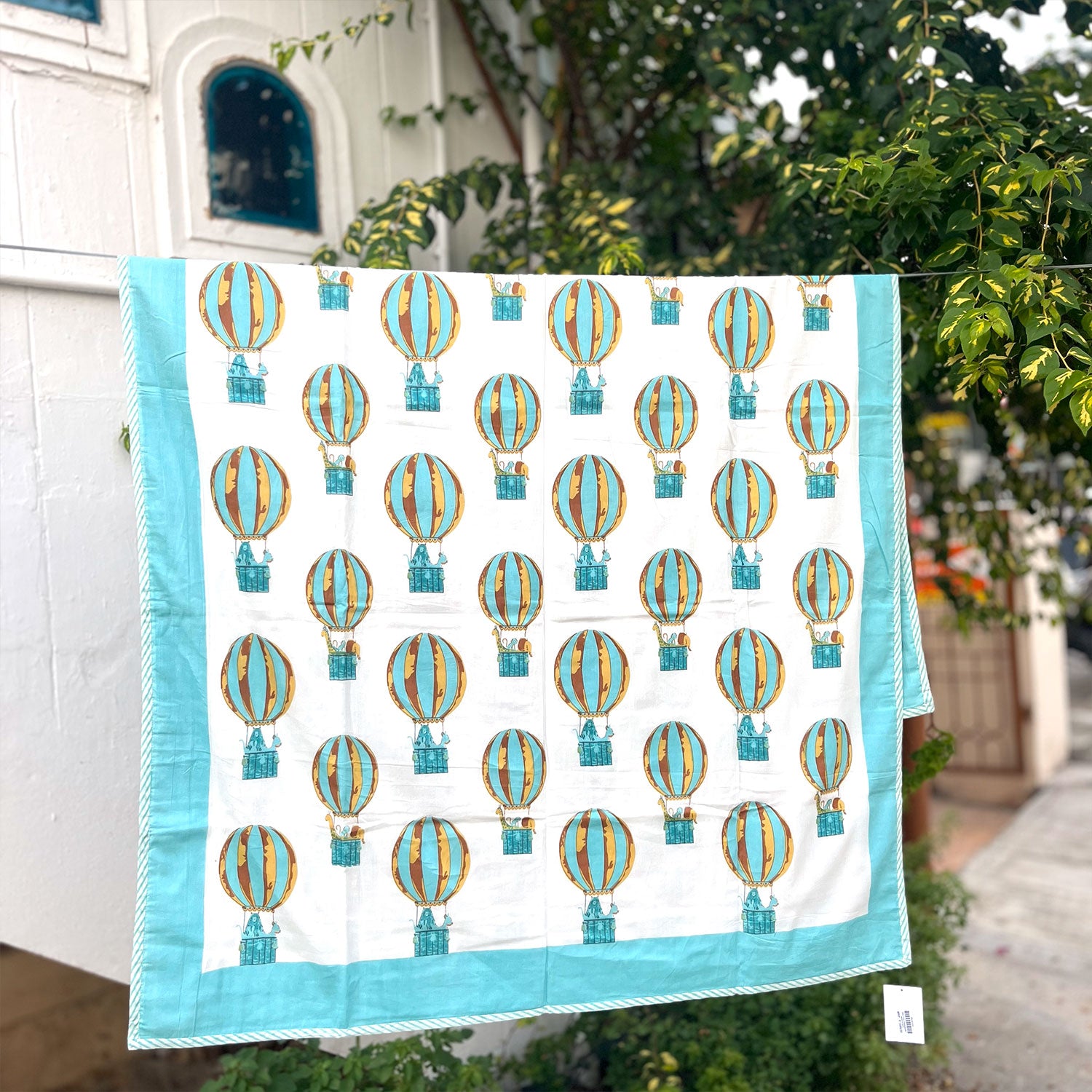 Blue Hot Air Ballon Baby Dohar | 40x60 Inches