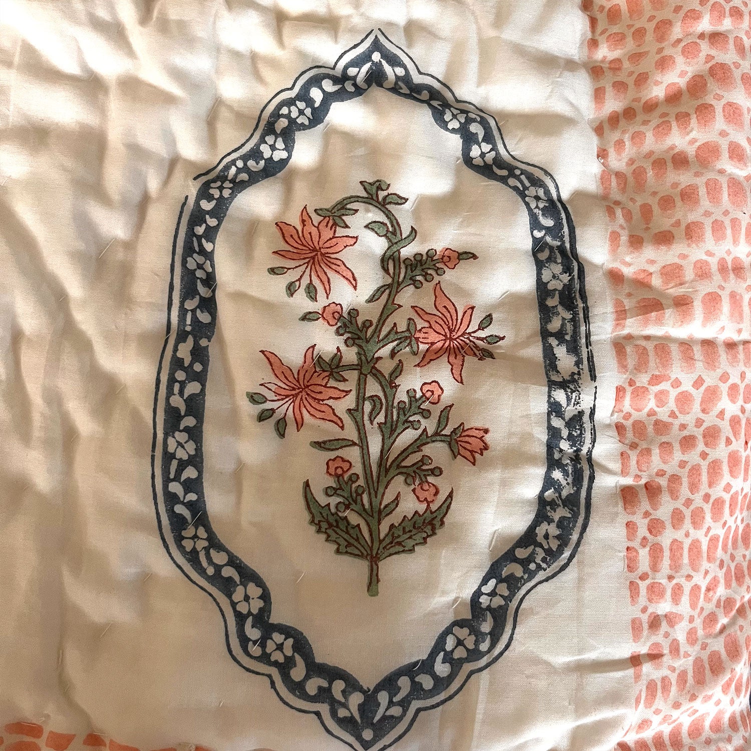 Blue Leaf Soft Cotton Printed Quilt - 90 inches x 100 inches