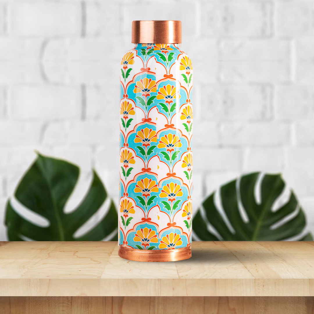 Mughal Garden| 100% Pure Copper Bottle | 950 ml | Peacoy