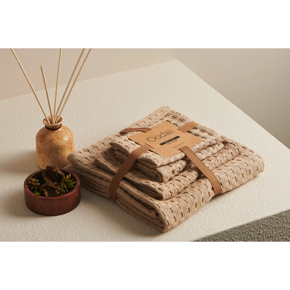 Pebble Cotton Waffle Bath Set