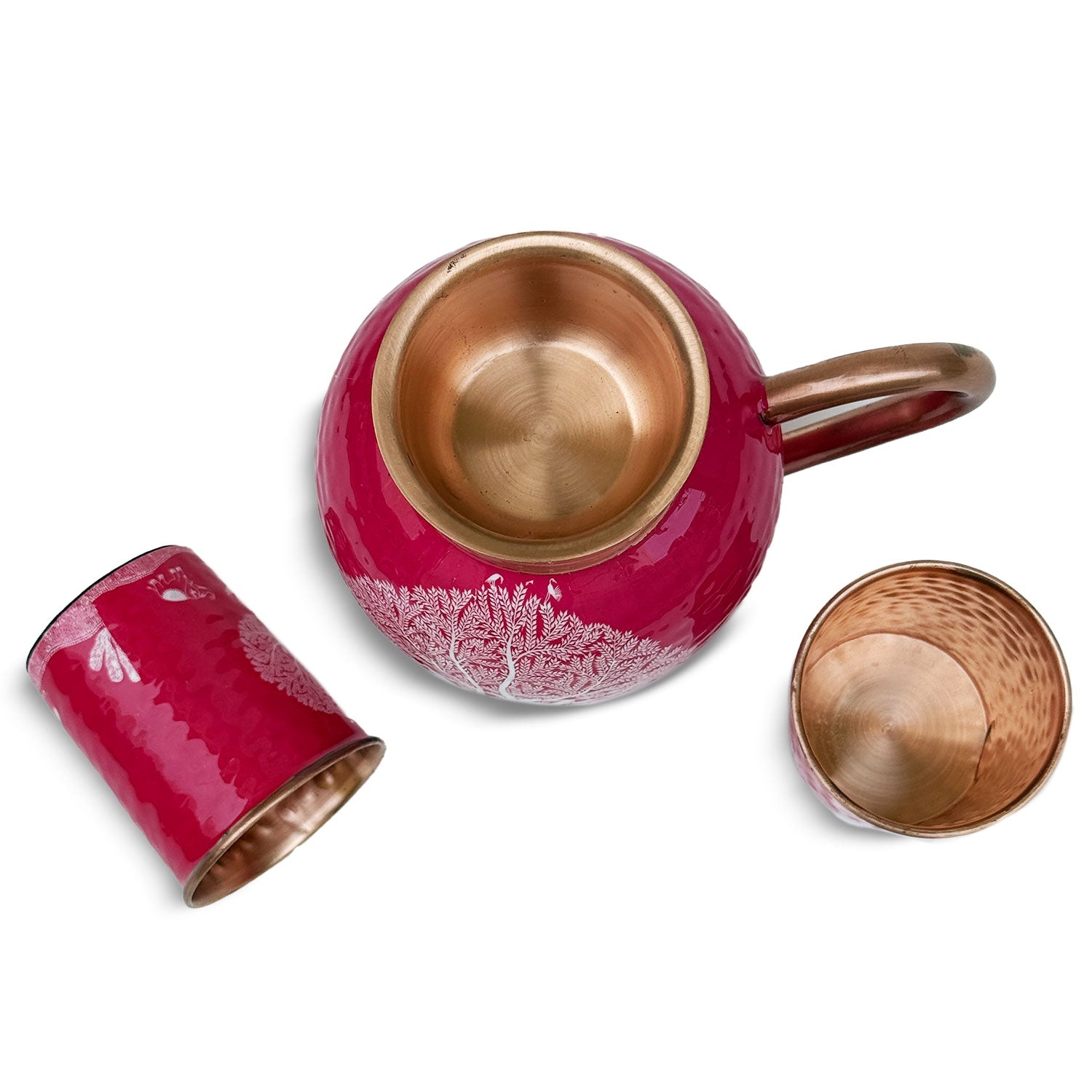 Pink Tree Pure Copper Jug & Glass Set