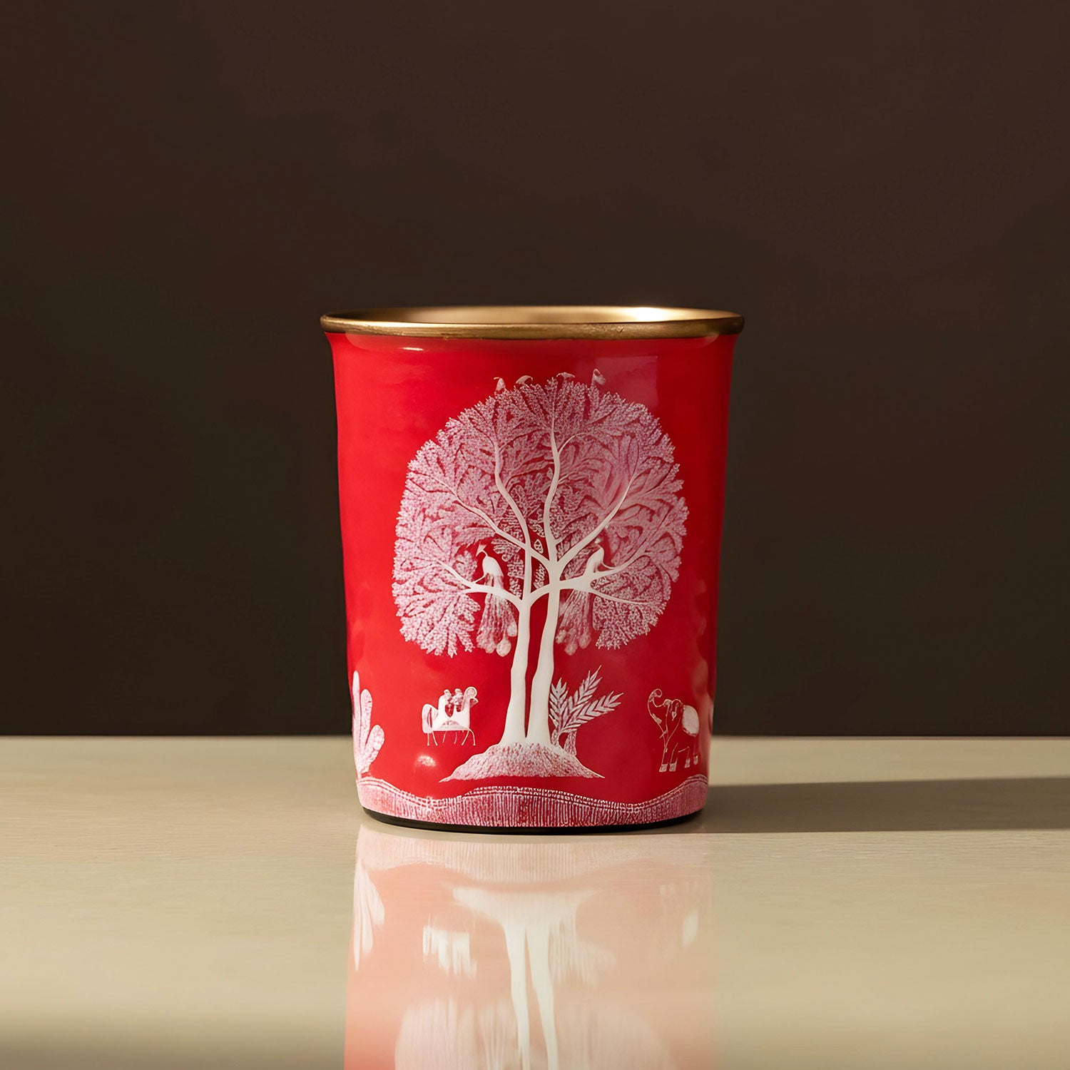 Pink Tree Pure Copper Jug & Glass Set