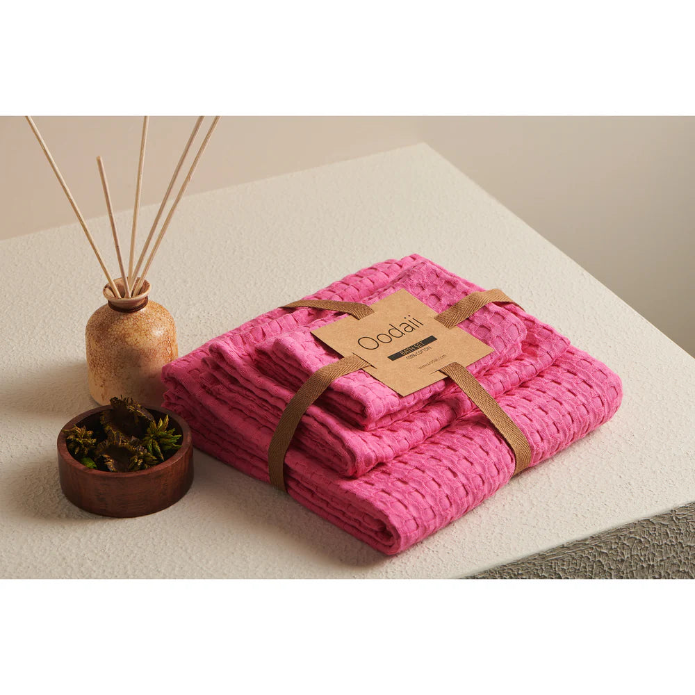 Pixel Cotton Waffle Bath Set