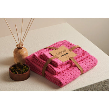 Pixel Cotton Waffle Bath Set