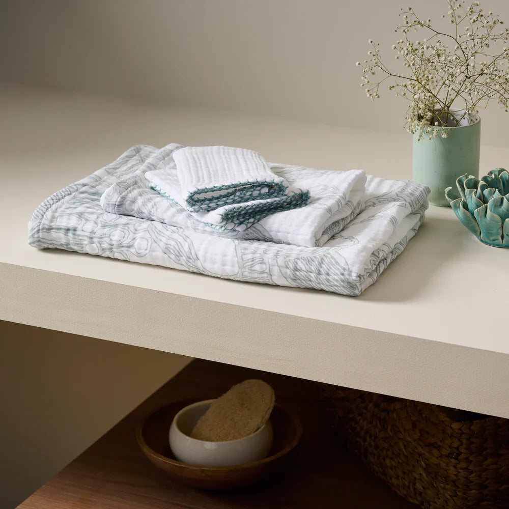 Vine Bloom Cotton Gauze Bath Set