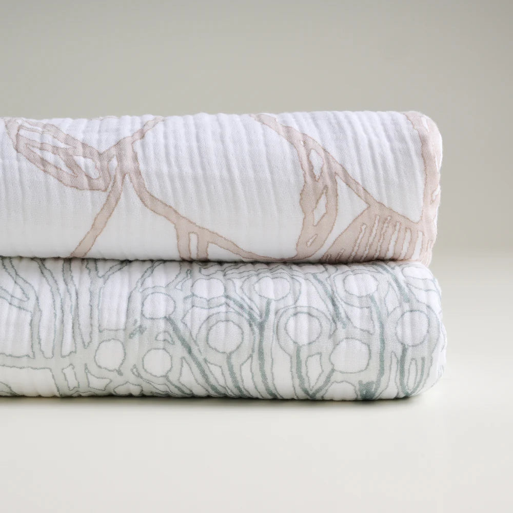 Vine Bloom Cotton Gauze Bath Towel