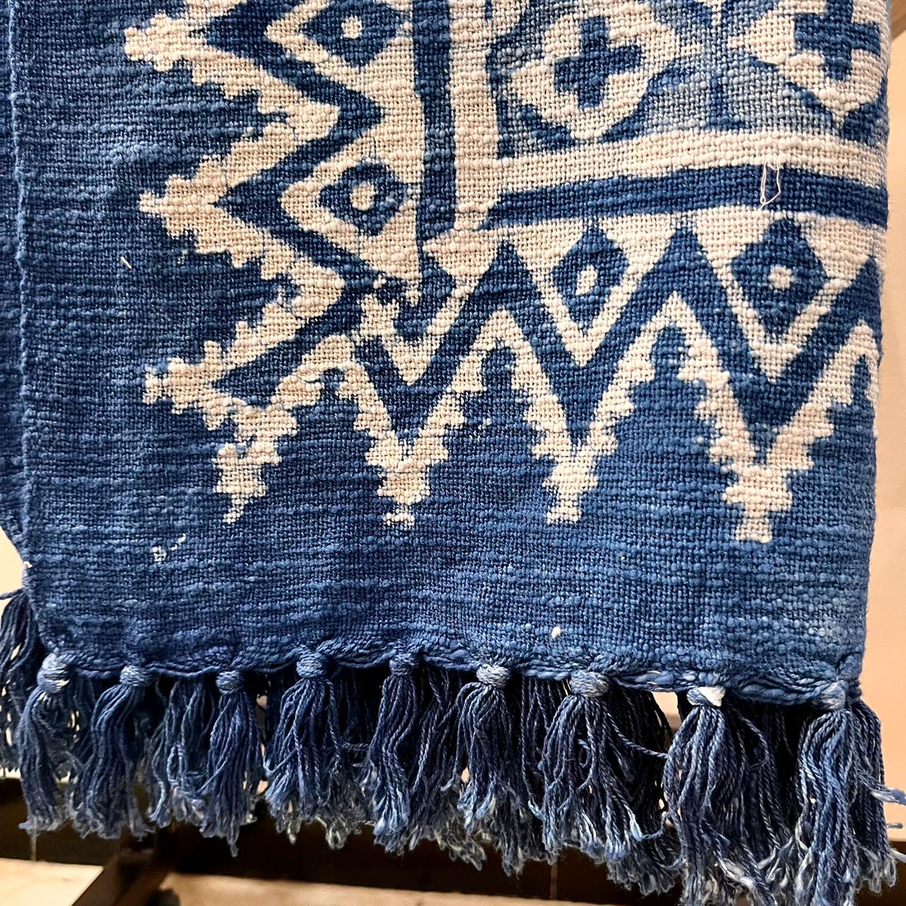 Blue Pure Cotton Indigo Throw 48"x70"