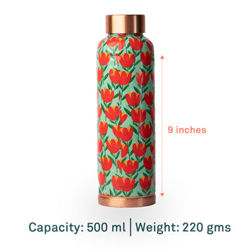 Bundle of Charm |  100% Pure Copper Bottle|500 ml | Peacoy