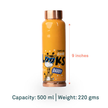 Good Daddy Printed | 100% Pure Copper Bottle|500 ml | Peacoy