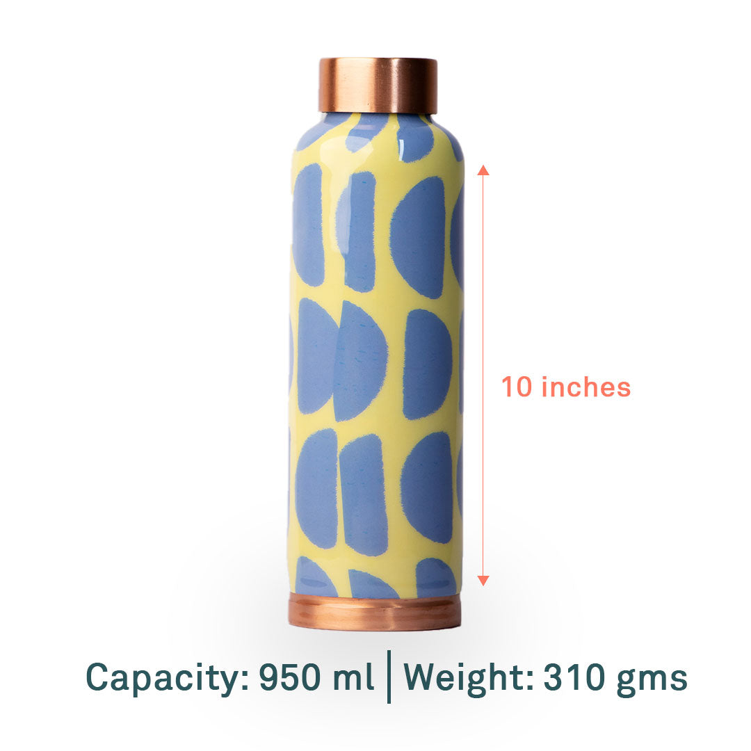 Half Circle  Printed | 100% Pure Copper Bottle|950 ml | Peacoy