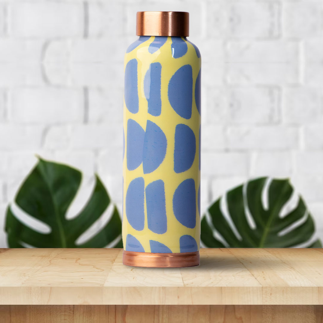 Half Circle  Printed | 100% Pure Copper Bottle|950 ml | Peacoy
