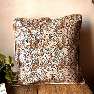 Paisely Cotton Cushion Cover - 16 x 16 inches