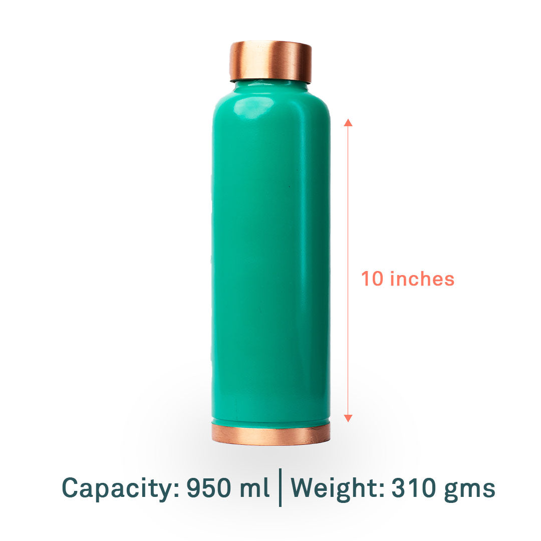 Mattee Blue Poweder Finish | 100% Pure Copper Bottle|950 ml | Peacoy