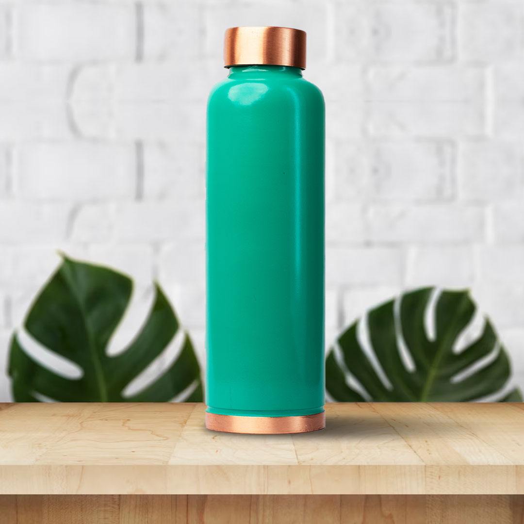 Mattee Blue Poweder Finish | 100% Pure Copper Bottle|950 ml | Peacoy