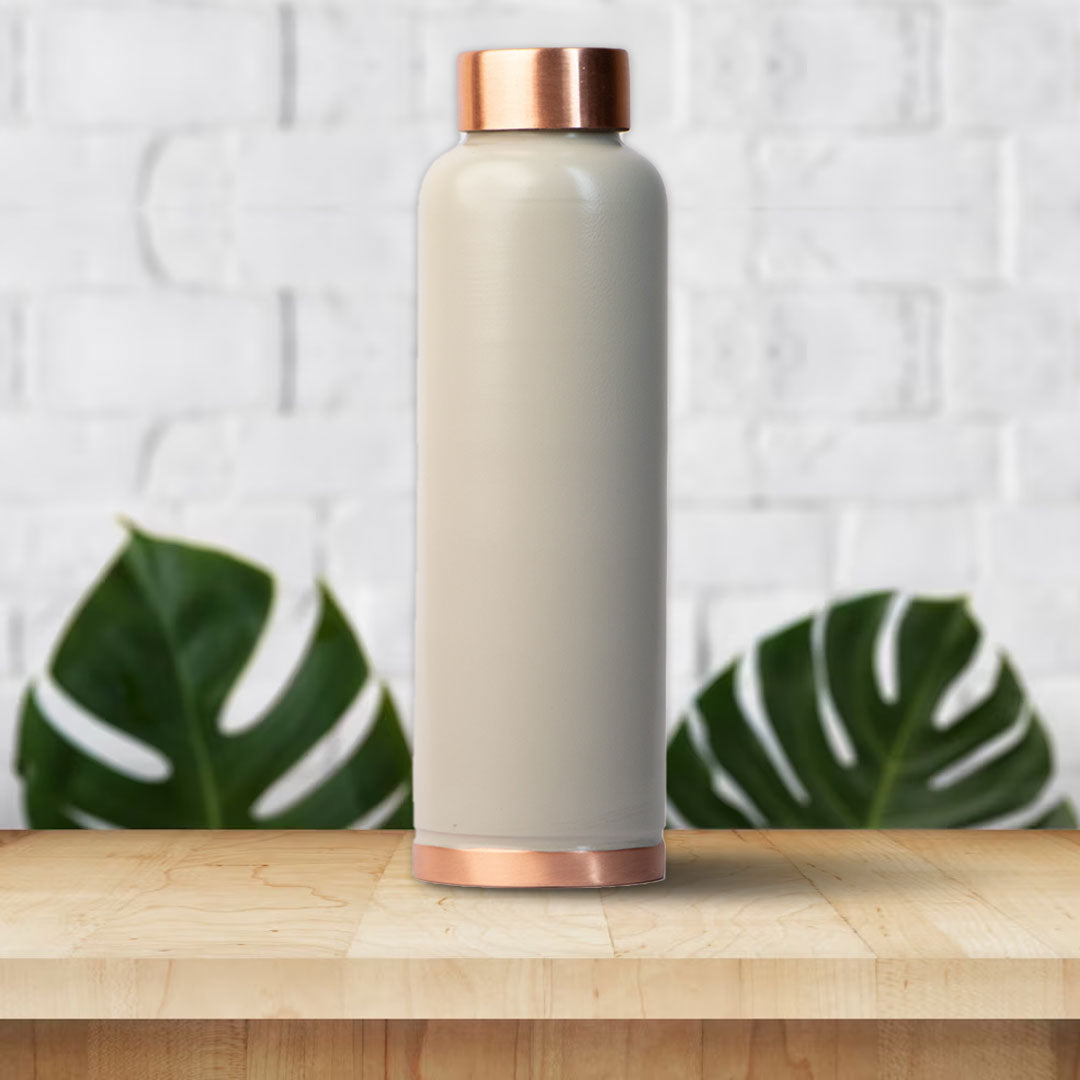 Matte Powder Finish grey  | 100% Pure Copper Bottle | 950 ml | Peacoy
