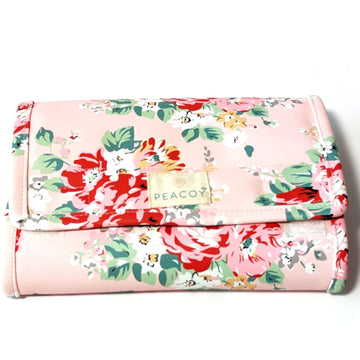 Foldable Travel Kits for Jewellery and Essentials | Pink Flower Design pouch