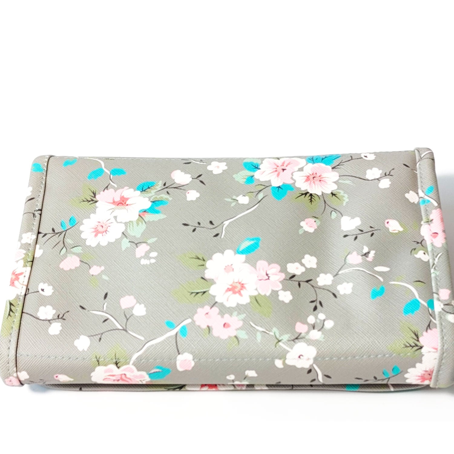Travel Kits for Cosmetics and Essentials |  Toiletry Bag | Grey Brown Flower Design pouch
