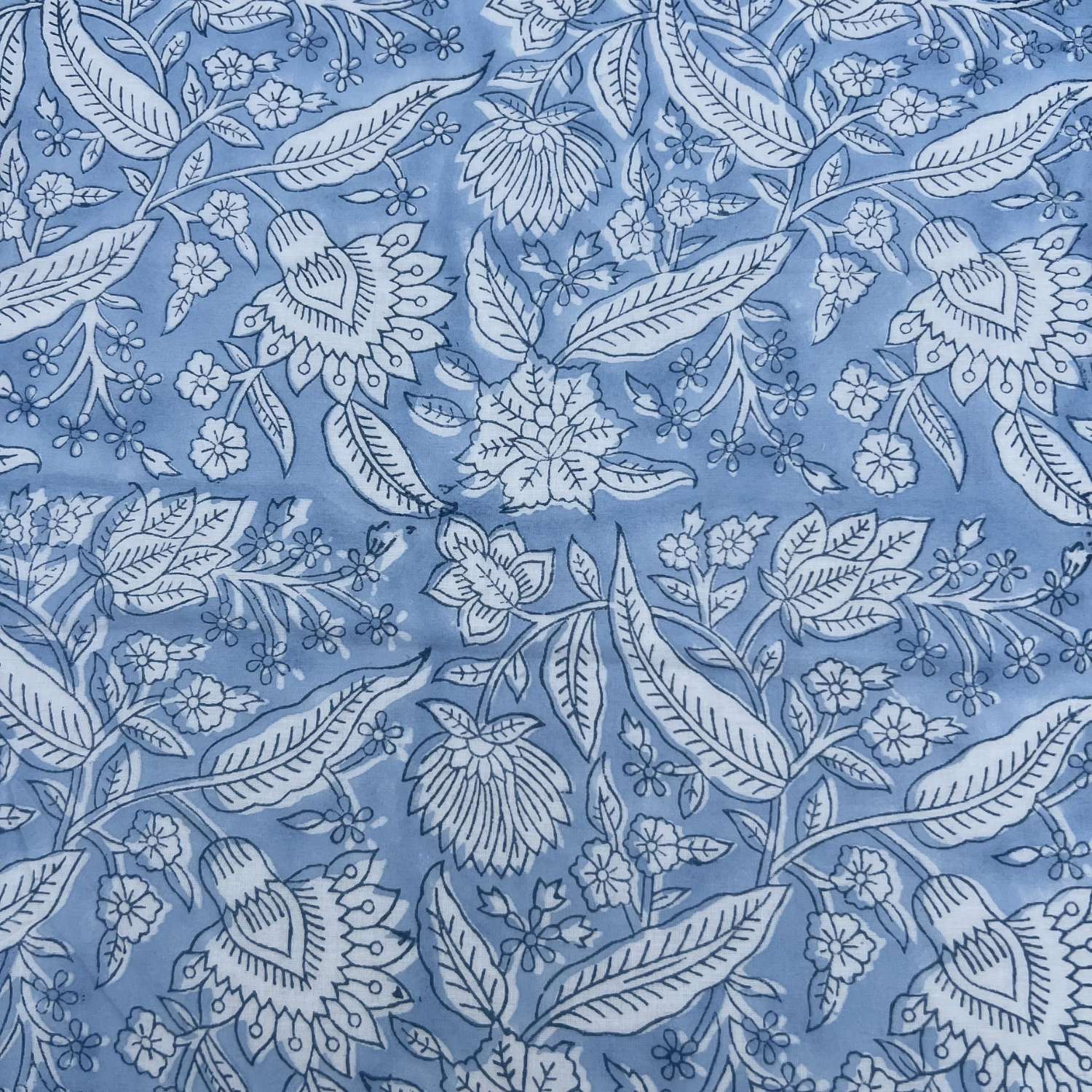 Single Dohar Quilt 60 x 90 cm –Soft Blue Floral Motif