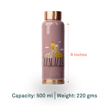 Twin Giraffe | 100% Pure Copper Bottle|500 ml | Peacoy