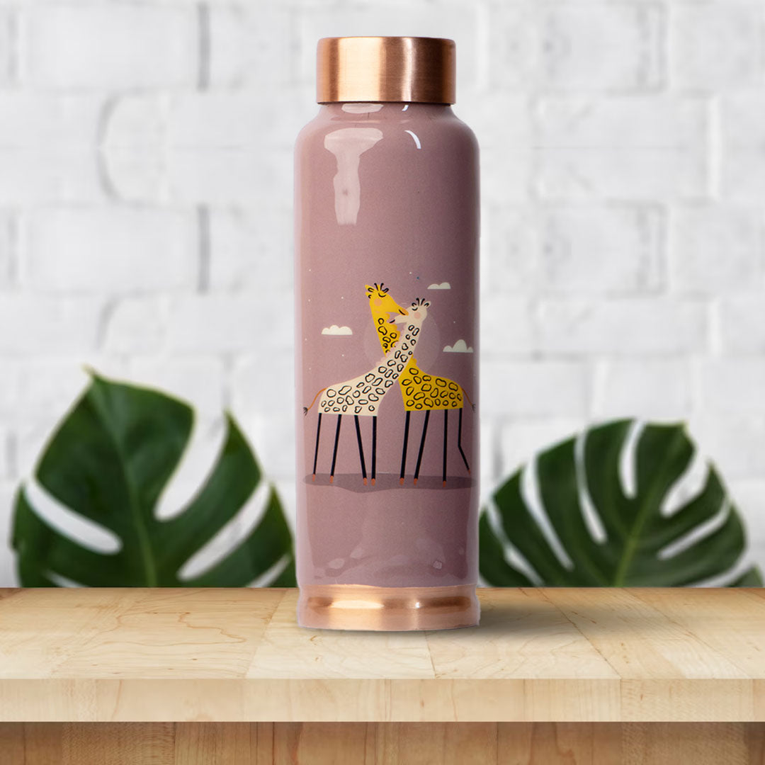 Twin Giraffe | 100% Pure Copper Bottle|500 ml | Peacoy