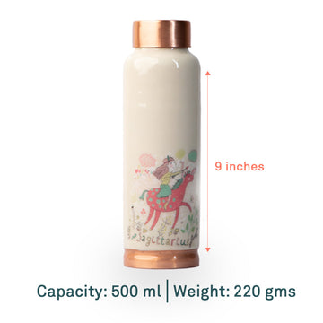 Unicorn Girl Sagi | 100% Pure Copper Bottle|500 ml | Peacoy