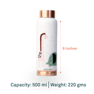 You N Me | 100% Pure Copper Bottle|500 ml | Peacoy