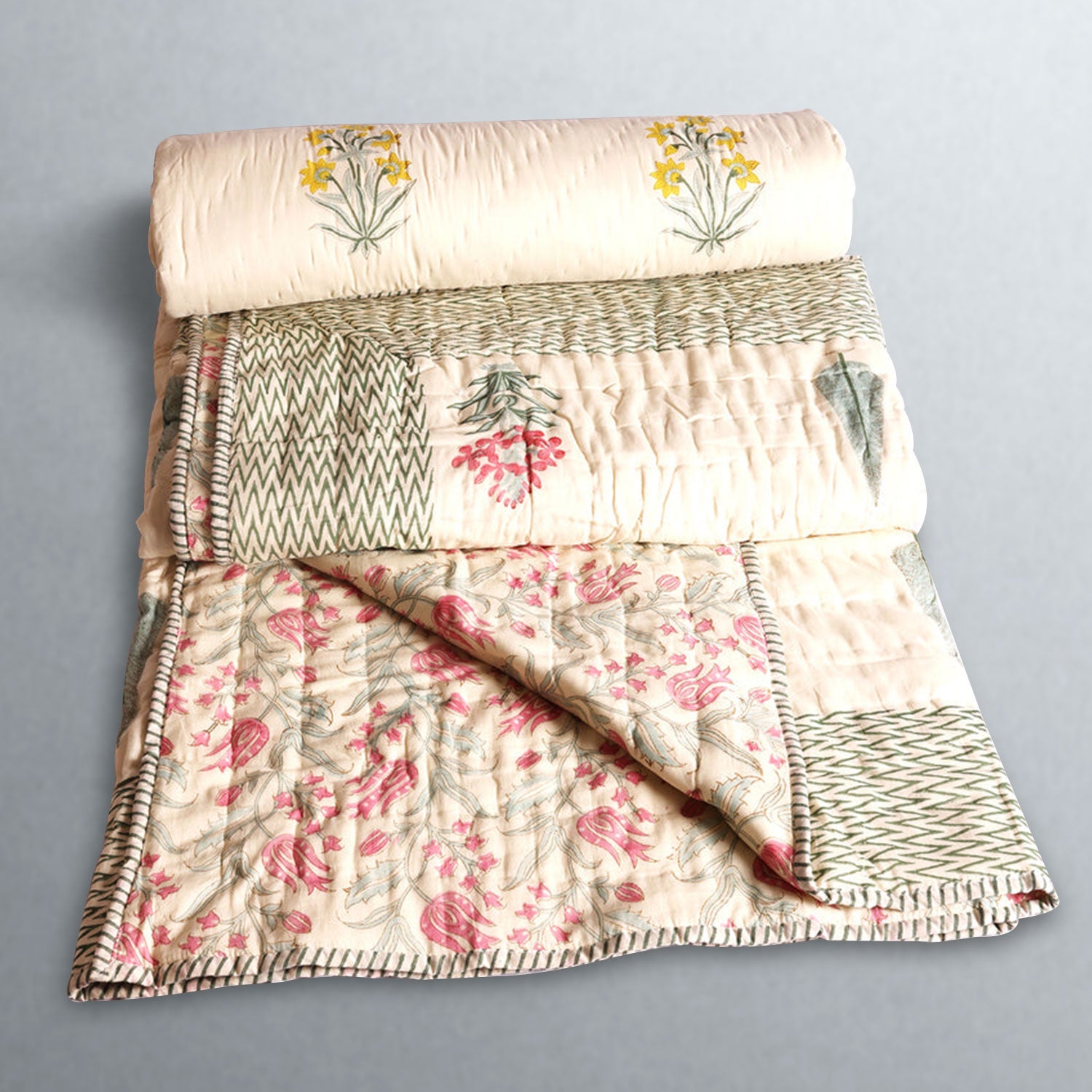 Jaipuri Quilt for Double Bed (Design IV)