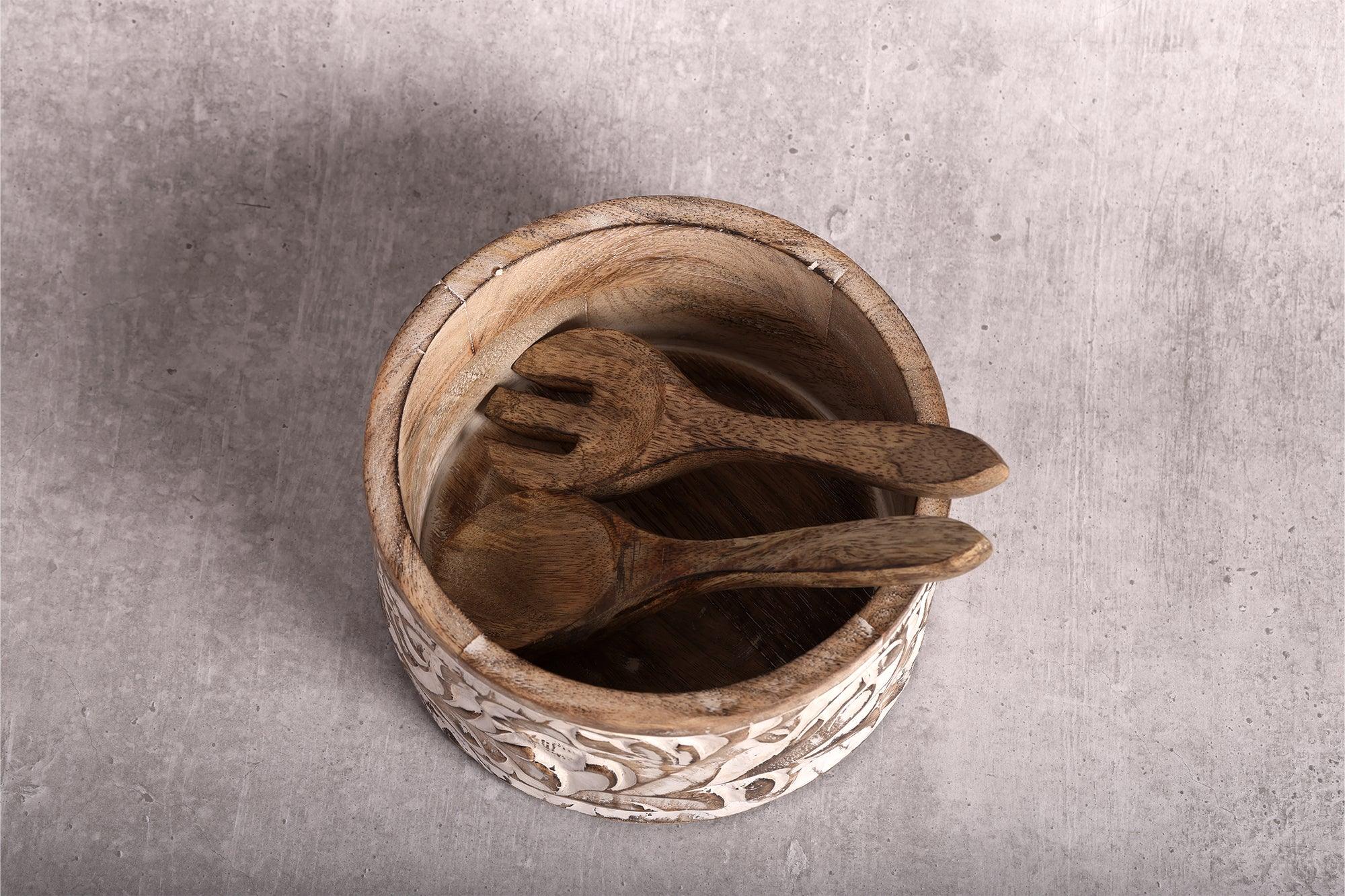 Carved Serving Bowl - Peacoy
