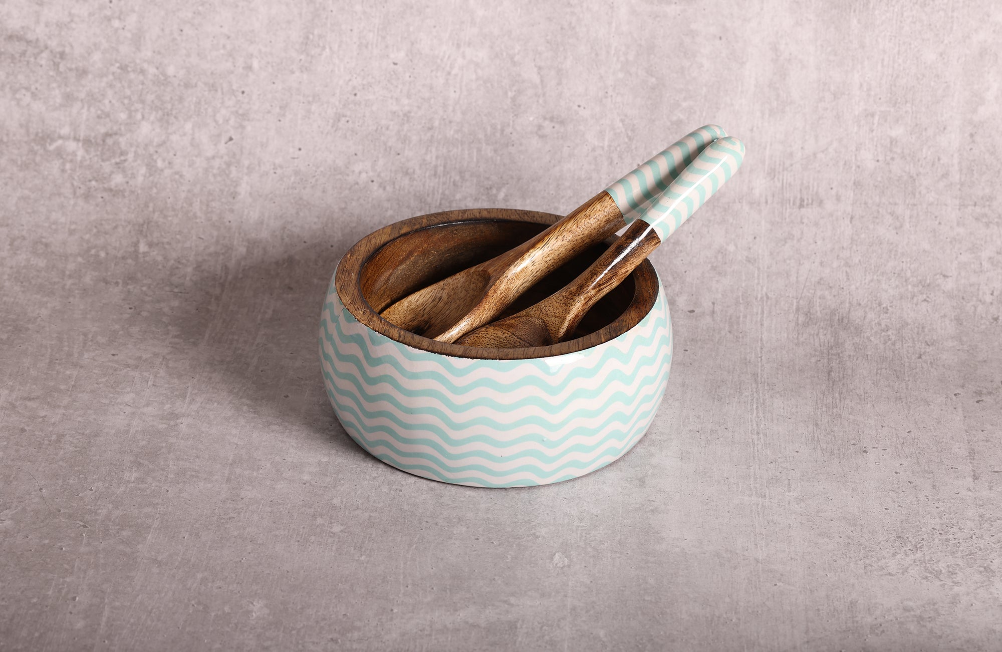 Gift Hamper of Sea Green Square Mango Wood Platter With Enamel Finish -  | Peacoy