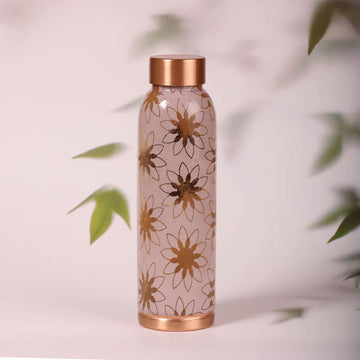 Aesthetic Flowers 100% Pure Copper Bottle - 1000 ml