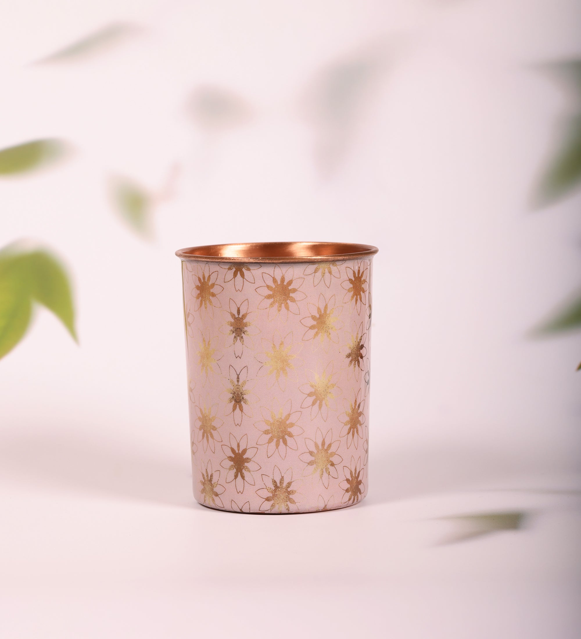 Aesthetic Flowers 100% Pure Copper Jug with Glass - 1500 ml