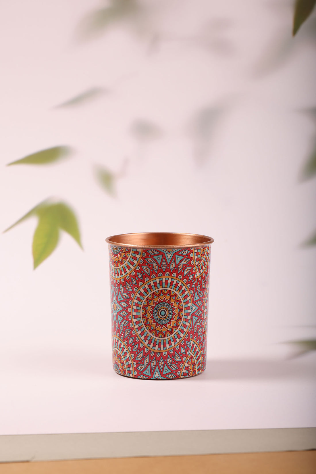 Exotic Mandala Red 100 % Pure Copper Jug with Glass - 1500 ml