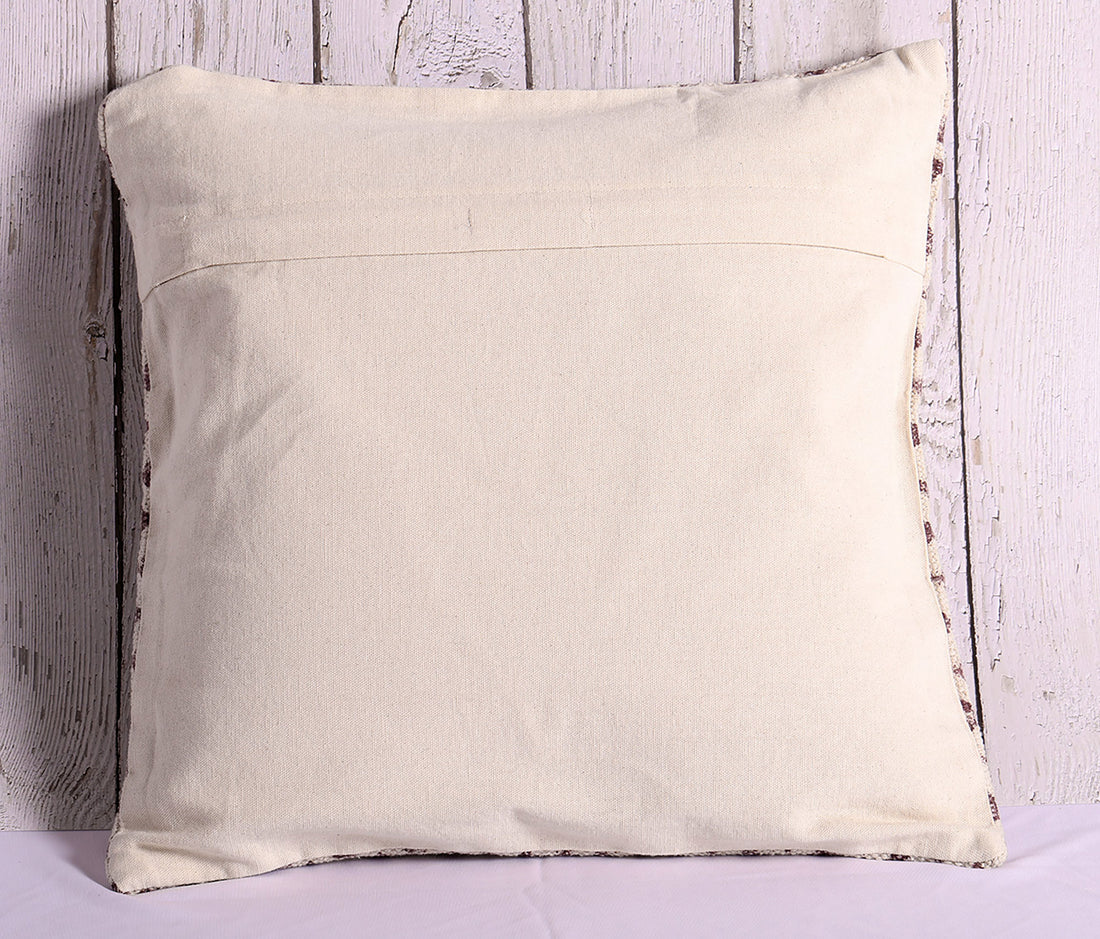 Classic Diamonds Brown Hand Block-Printed 100 % Cotton Cushion Cover - 18 x 18 inches | Peacoy