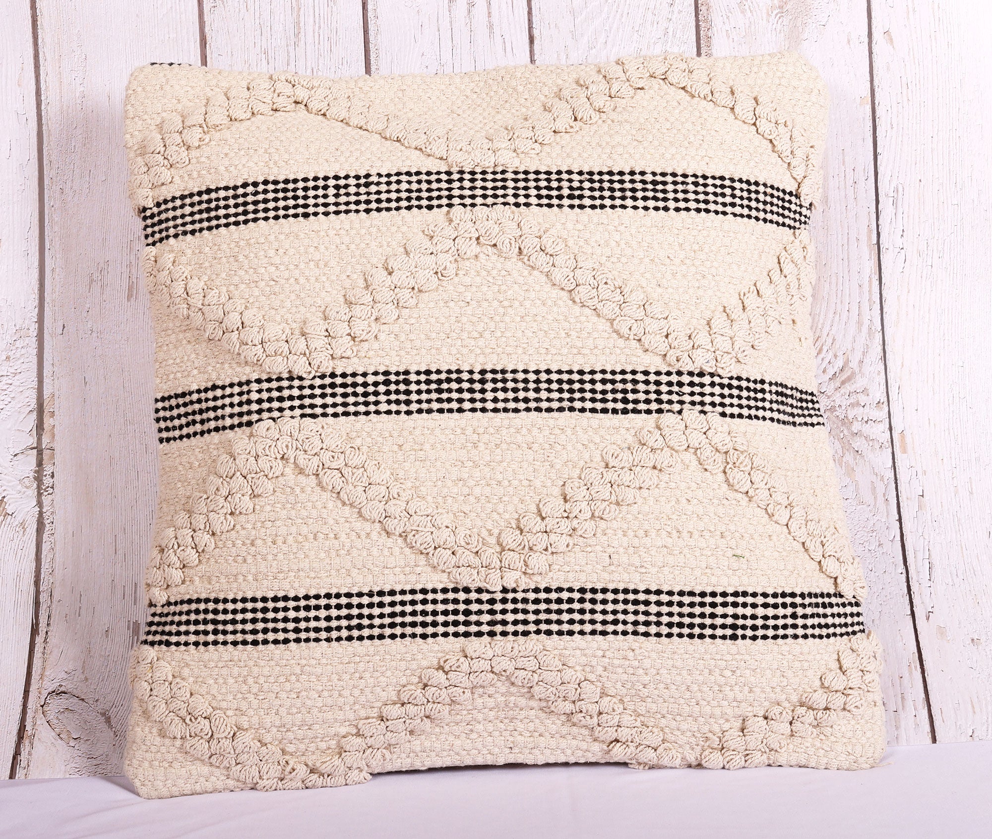 Shaggy Black Lines Cushion Cover