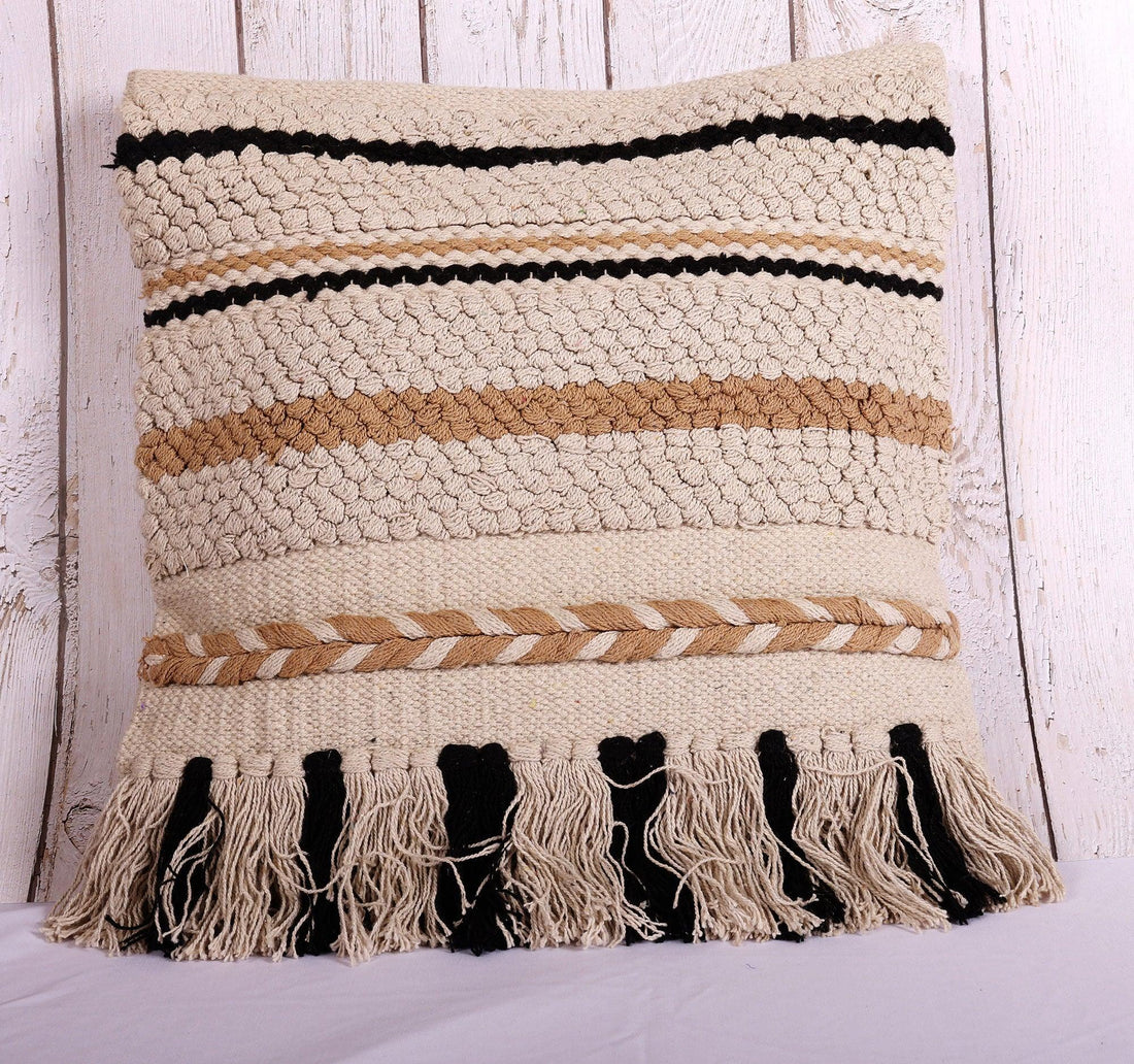 Cushion Cover Hand Blocks Quilted (Product - 0X0A8966) - Peacoy