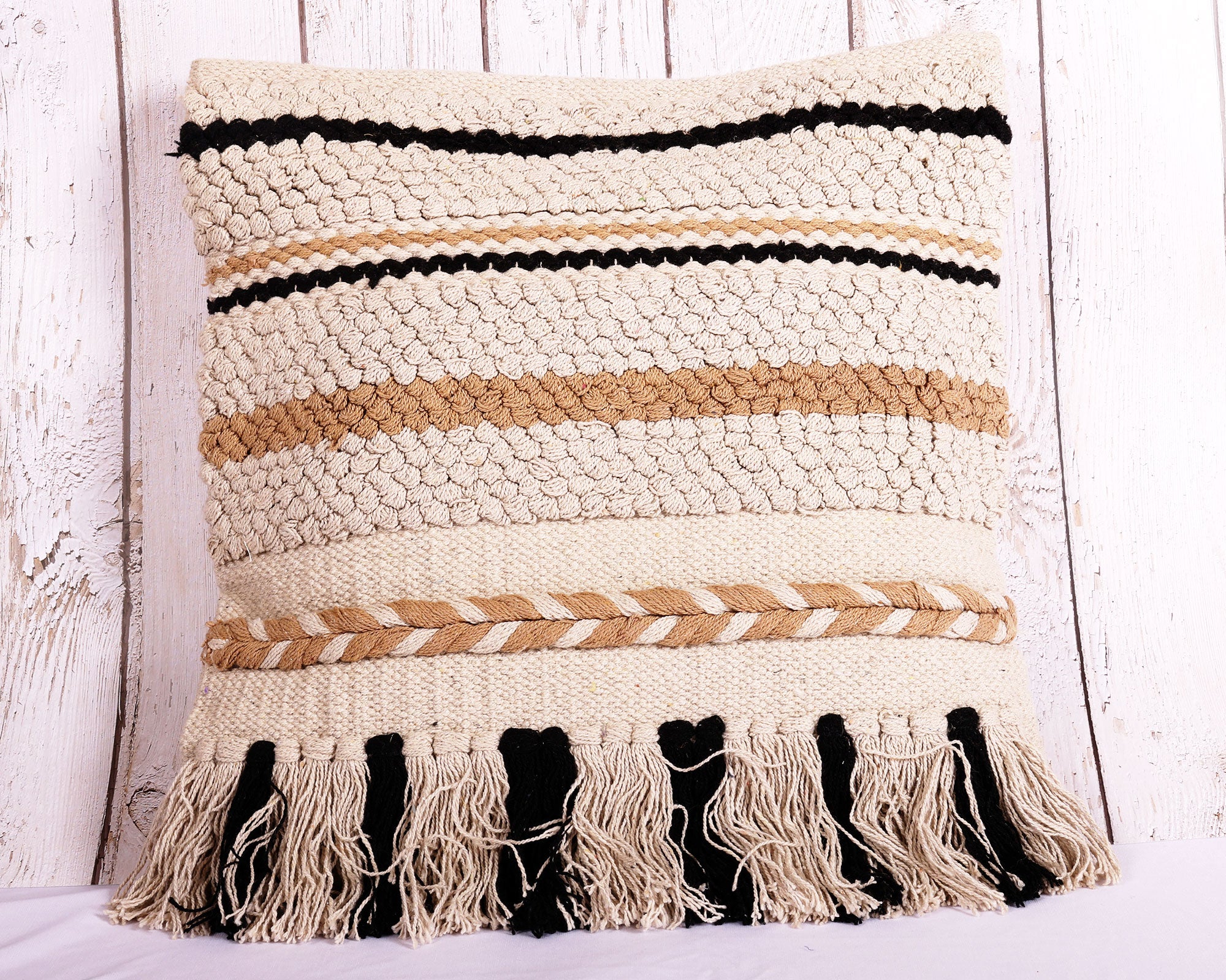 Shaggy Linear Cushion Cover