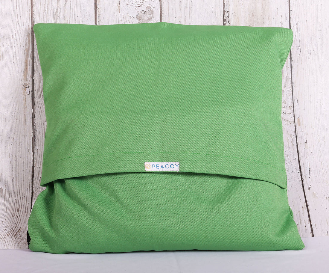 Eccentric Giraffe Green Crochet Cushion Cover - 16 x 16 inches | Peacoy