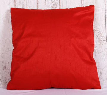 Red Gotta Patti Art Silk Cushion Cover - 16 x 16 inches | Peacoy