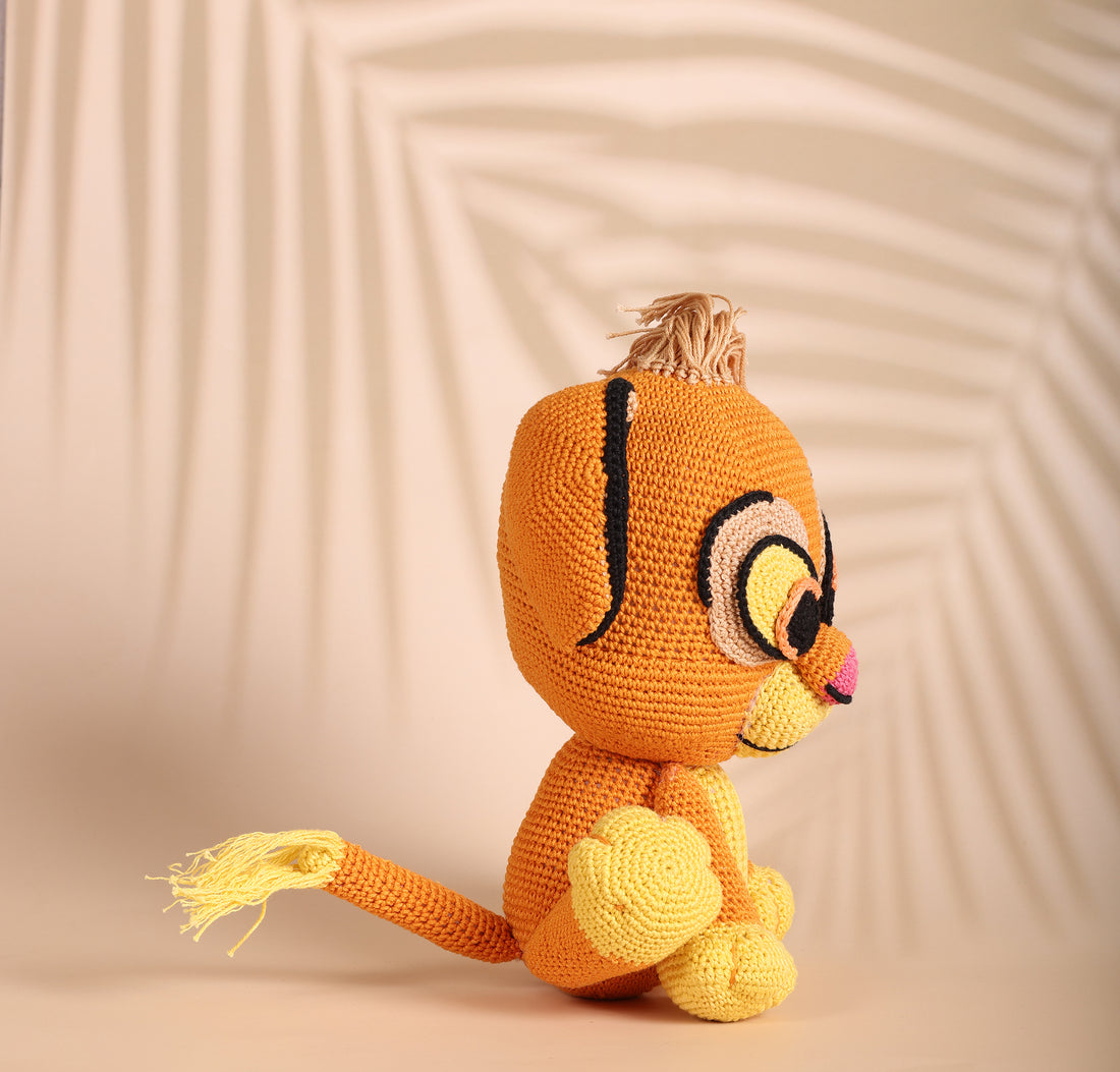 Simba Lion Soft Crochet Toy - 11 X 6 inches | Peacoy