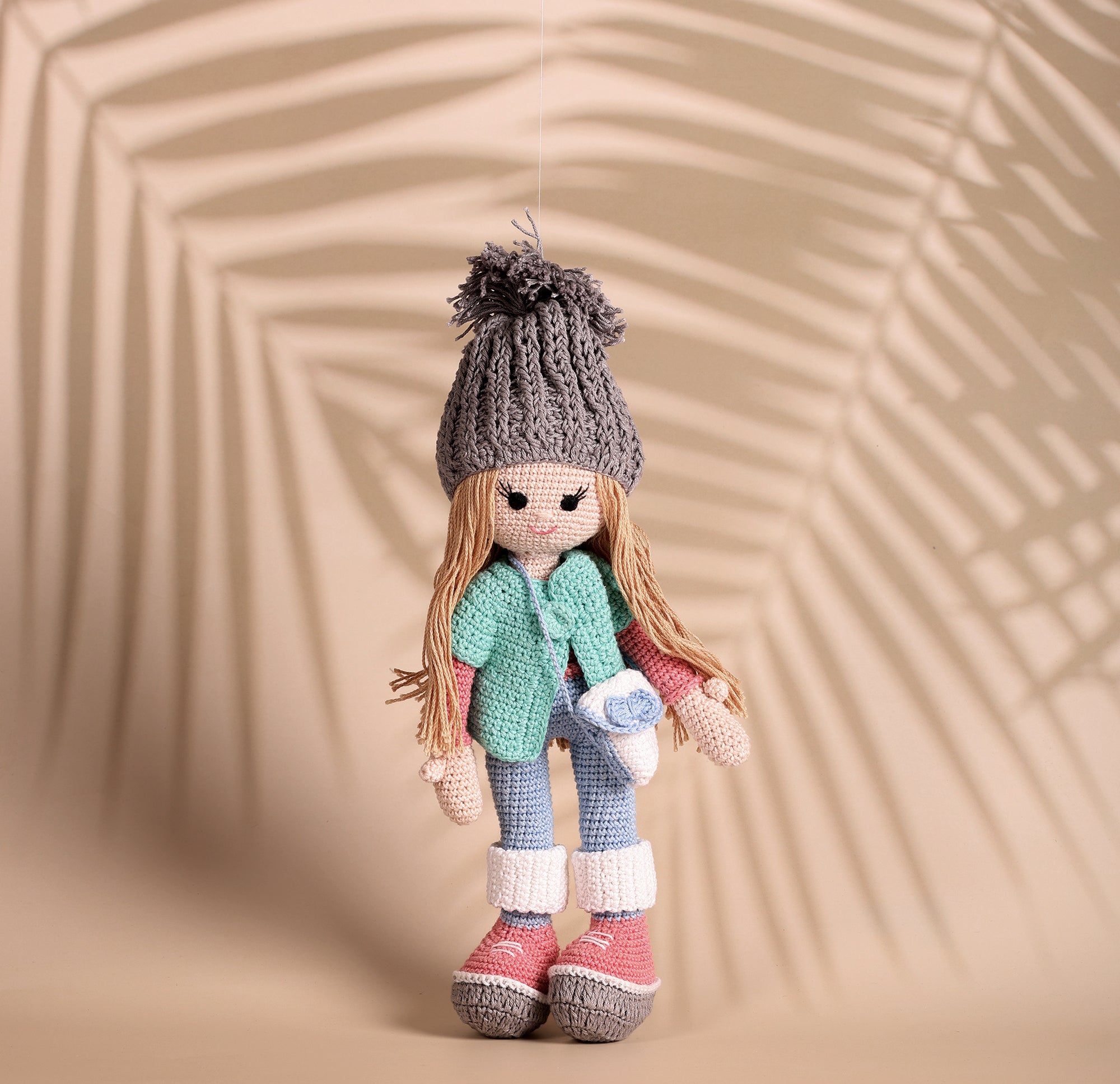 Molly Doll Crochet Toy - 12 x 4 inches | Peacoy