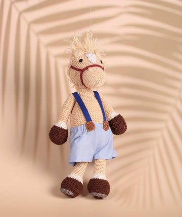 Mr. Horsie Soft Crochet Toy - 12 x 5 inches | Peacoy