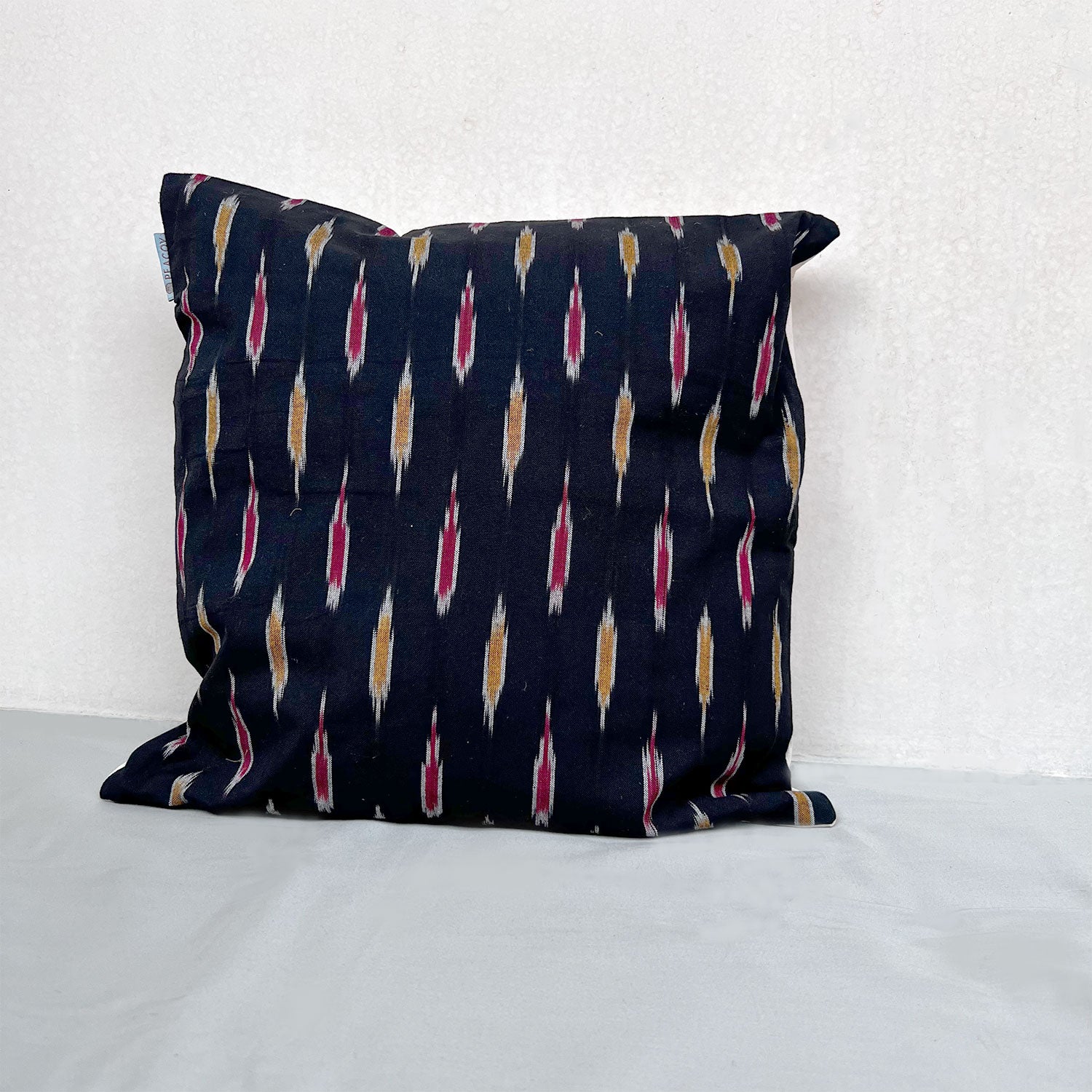Black Abstract 100% Cotton Cushion Cover - 16 x 16 inches